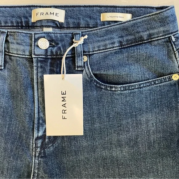 NWT Frame Denim L’Homme Slim Jeans Blue Size 31 mid-rise